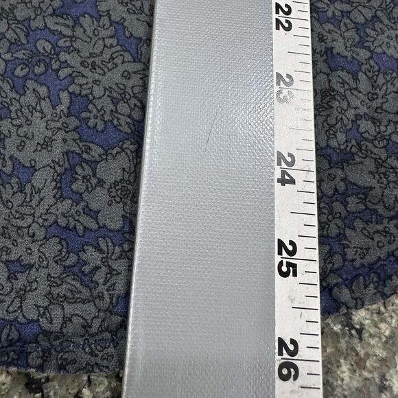 paperdenim&cloth Shirt Men L Blue Floral Short Sleeve Button Down Slim Fit HOLE - Picture 5 of 7